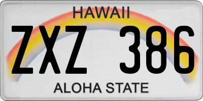 HI license plate ZXZ386