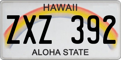 HI license plate ZXZ392