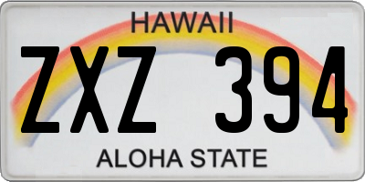 HI license plate ZXZ394