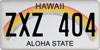HI license plate ZXZ404