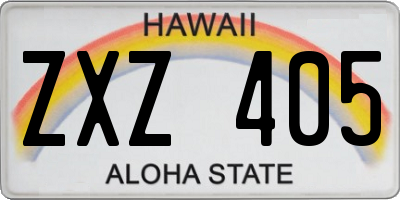 HI license plate ZXZ405