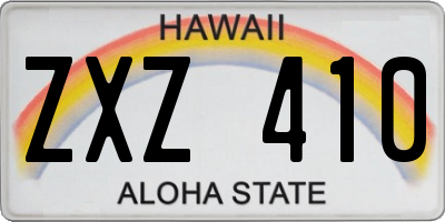 HI license plate ZXZ410