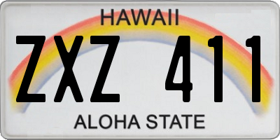 HI license plate ZXZ411