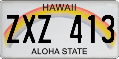 HI license plate ZXZ413