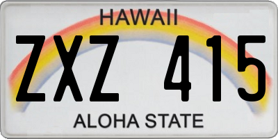 HI license plate ZXZ415