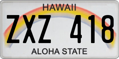 HI license plate ZXZ418