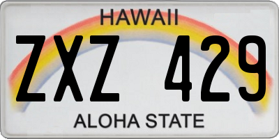 HI license plate ZXZ429
