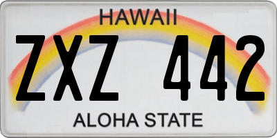 HI license plate ZXZ442
