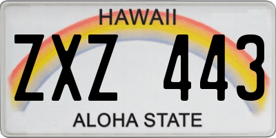HI license plate ZXZ443