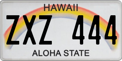 HI license plate ZXZ444