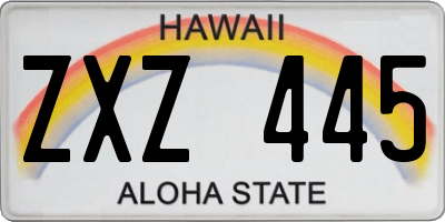 HI license plate ZXZ445