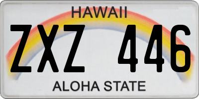HI license plate ZXZ446
