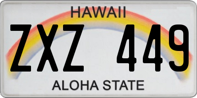 HI license plate ZXZ449