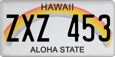 HI license plate ZXZ453