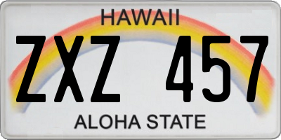 HI license plate ZXZ457