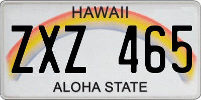 HI license plate ZXZ465