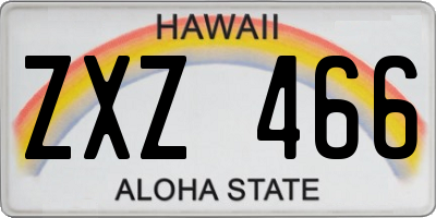 HI license plate ZXZ466