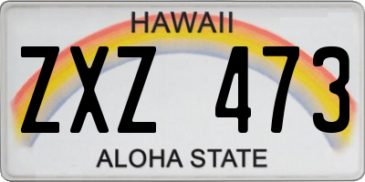 HI license plate ZXZ473