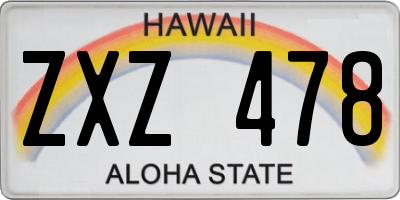 HI license plate ZXZ478