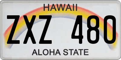 HI license plate ZXZ480