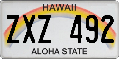 HI license plate ZXZ492