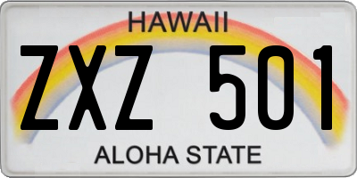 HI license plate ZXZ501
