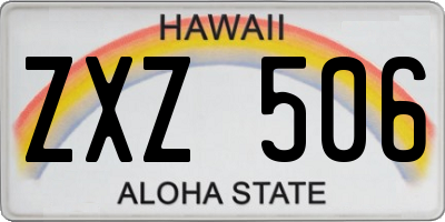 HI license plate ZXZ506