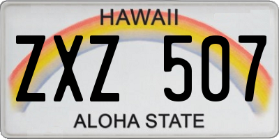 HI license plate ZXZ507