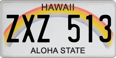 HI license plate ZXZ513
