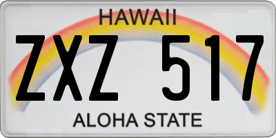 HI license plate ZXZ517