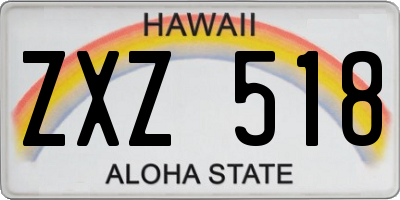 HI license plate ZXZ518
