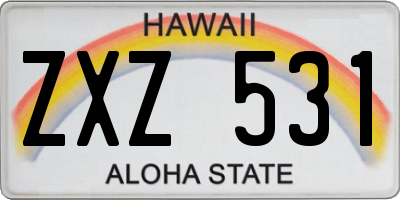 HI license plate ZXZ531