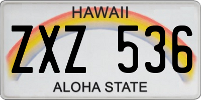 HI license plate ZXZ536