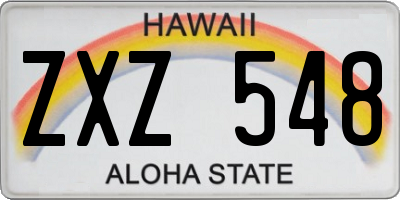 HI license plate ZXZ548