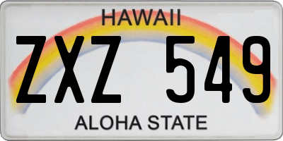 HI license plate ZXZ549