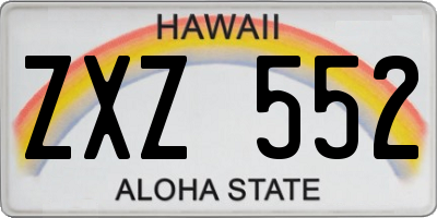 HI license plate ZXZ552