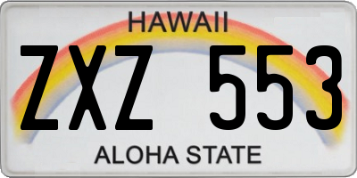 HI license plate ZXZ553
