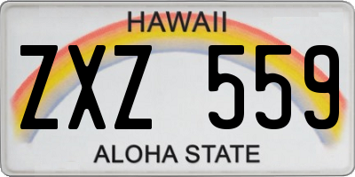 HI license plate ZXZ559