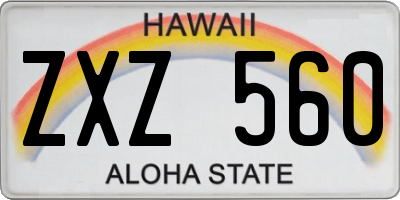 HI license plate ZXZ560