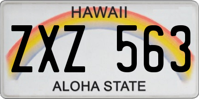 HI license plate ZXZ563