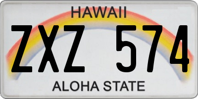 HI license plate ZXZ574