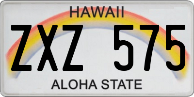 HI license plate ZXZ575