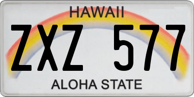 HI license plate ZXZ577