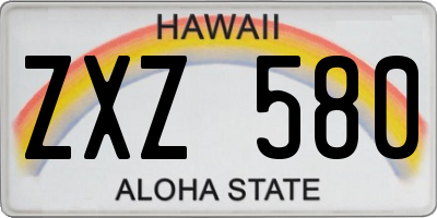 HI license plate ZXZ580
