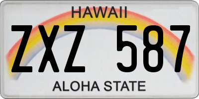 HI license plate ZXZ587