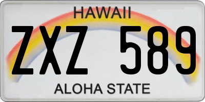 HI license plate ZXZ589