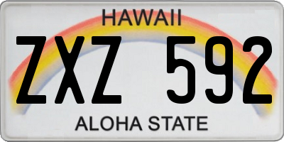 HI license plate ZXZ592