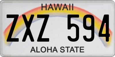 HI license plate ZXZ594