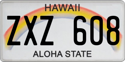 HI license plate ZXZ608
