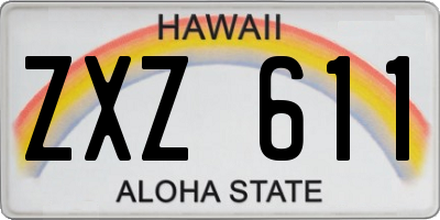HI license plate ZXZ611